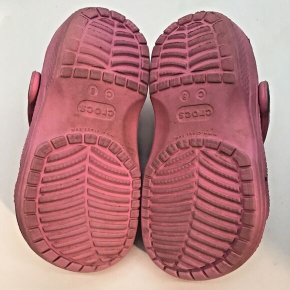 Crocs Iconic Comfort Clogs Unisex Childs C 8 Pink Jibbitz Waterproof Sandals - Picture 8 of 12